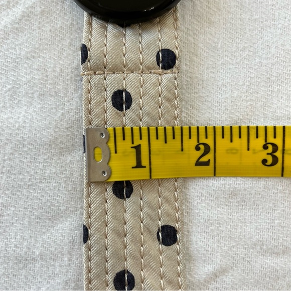 Bundle of 2 J. Crew 100% silk slide belts cream polka dot and ornate red - Picture 9 of 11